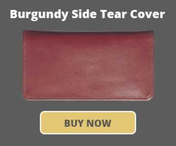 Brand New Hand Crafted Genuine Soft Leather Checkbook Cover Top side Tear 