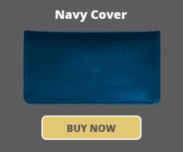 Blue Leather Zippered Checkbook Cover by Carousel Checks