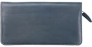 Enlarged view of black zippered checkbook cover 