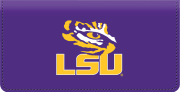 Enlarged view of lsu logo checkbook covers 