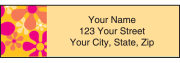 Enlarged view of retro graphics address labels 