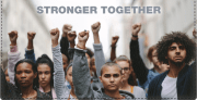 Enlarged view of stronger together checkbook cover 