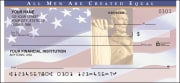 Enlarged view of stars & stripes checks 