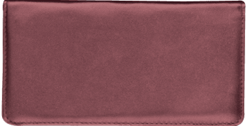 Enlarged view of burgundy checkbook cover 