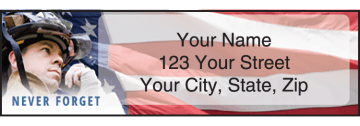 Enlarged view of american heroes address labels 
