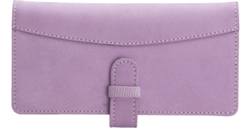 Enlarged view of lavender checkbook cover 