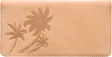 Enlarged view of palm trees checkbook cover 