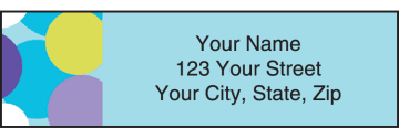 Enlarged view of retro graphics address labels 