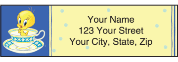 Enlarged view of totally tweety address labels 