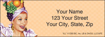 Enlarged view of vintage lucy address labels 
