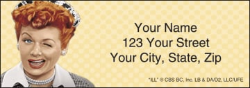 Enlarged view of vintage lucy address labels 