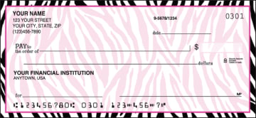Enlarged view of zebra print checks 