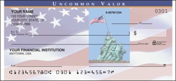 Enlarged view of stars & stripes checks 