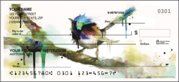 watercolor birds checks - click to preview