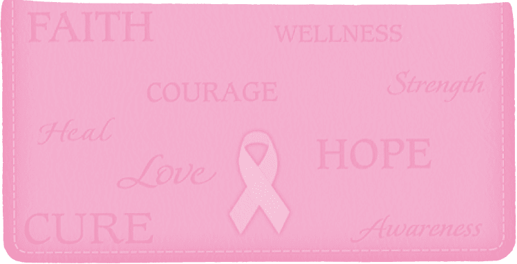 Enlarged view of hope for the cure checkbook cover 