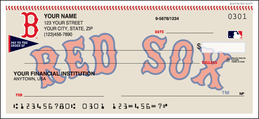 Enlarged view of boston red sox&trade; checks 