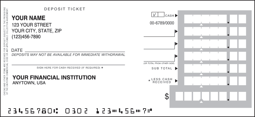 One Part Deposit Slips – click to view product detail page