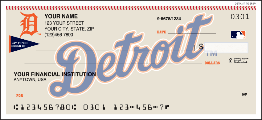 Enlarged view of detroit tigers&trade; checks 