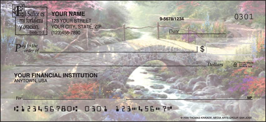 Serenity by Kinkade -Spanish Verse Checks – click to view product detail page