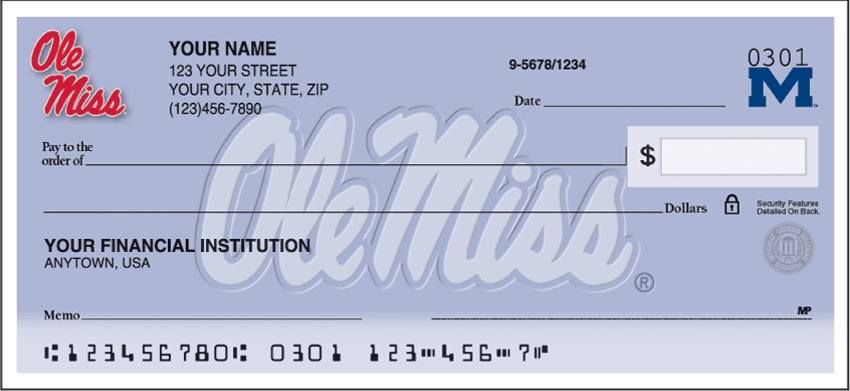 Enlarged view of ole miss checks 