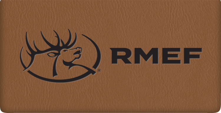 Protect your checks while supporting the Rocky Mountain Elk Foundation with this leather checkbook cover featuring their logo.