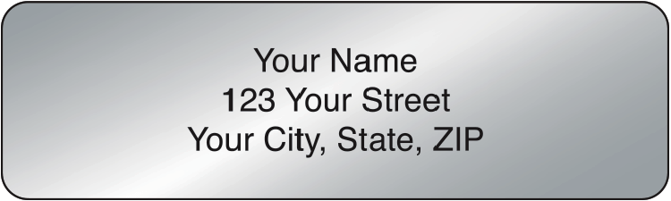 Silver Rolled Address Labels Set of 250