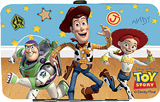 Sheriff Woody, Buzz Lightyear and Jessie surround your cards in adventure with Disney Pixars Toy Story credit card/ID holder!