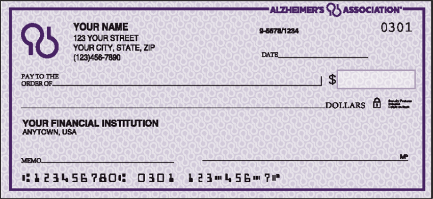 Alzheimers Association Inspirational Personal Checks - 1 Box - Singles