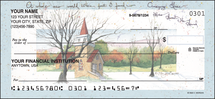 Amazing Grace Religious Personal Checks - 1 Box - Duplicates