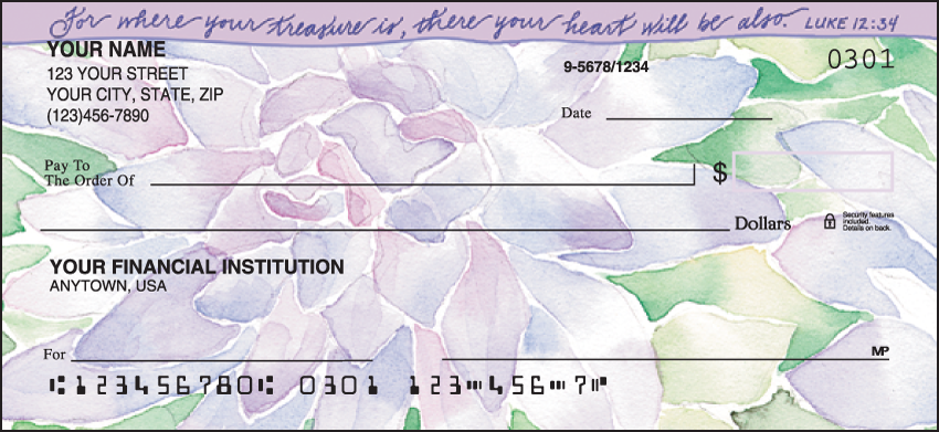 Beautiful Blessings Religious Personal Checks - 1 Box - Singles