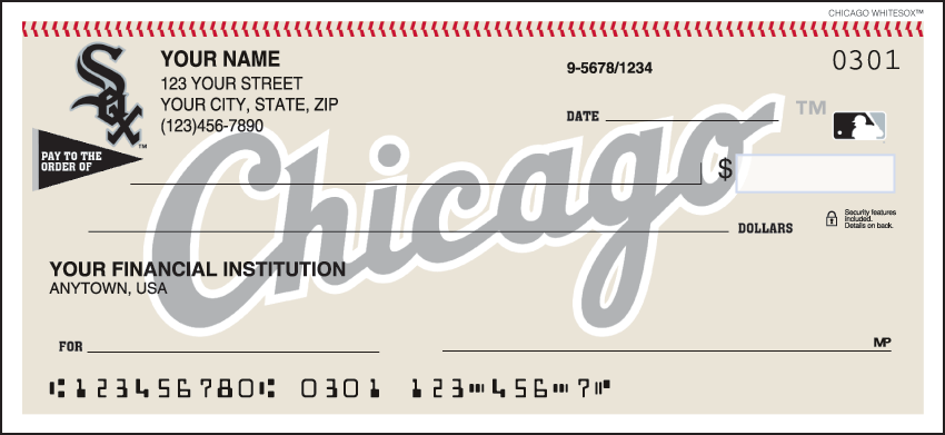 Chicago White Sox MLB Personal Checks 1 Box Duplicates