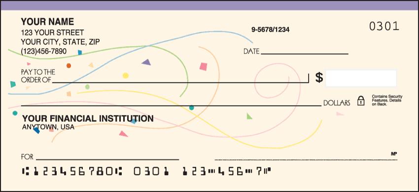 Confetti Pattern Personal Checks - 1 Box - Duplicates