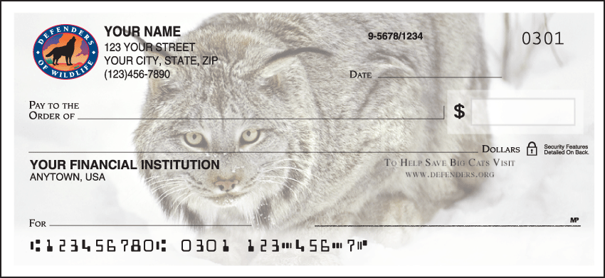 Defenders of Wildlife Animal Personal Checks - 1 Box - Duplicates