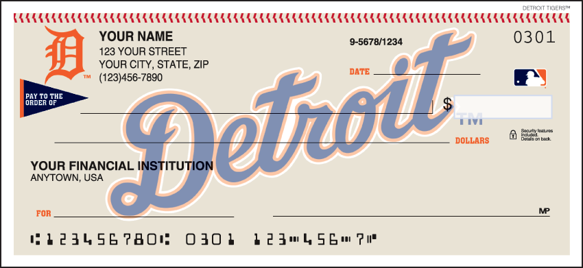 Detroit Tigers MLB Personal Checks - 1 Box - Duplicates