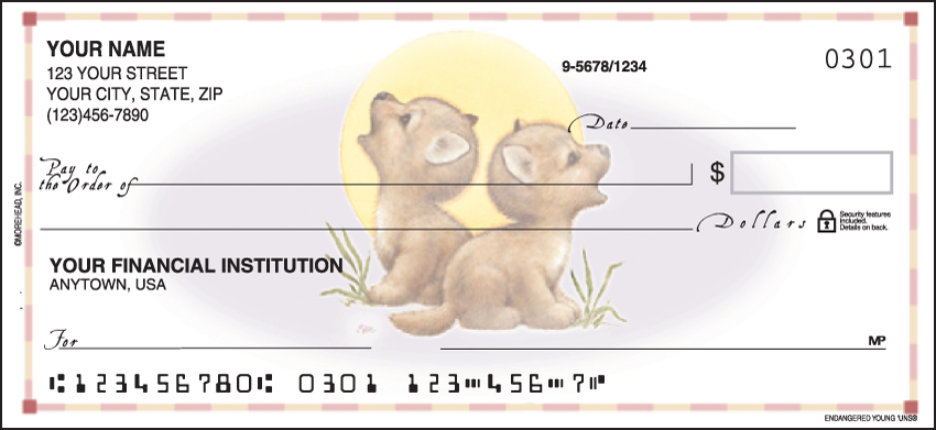 Endangered Younguns Animal Personal Checks - 1 Box - Singles