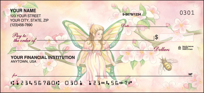 Garden Fairies Cute Personal Checks - 1 Box - Duplicates