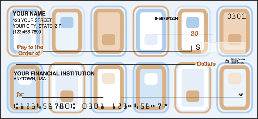 Geometric Pattern Personal Checks - 1 Box - Duplicates