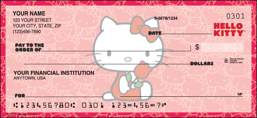 Hello Kitty Classics Cartoon Personal Checks - 1 Box - Duplicates