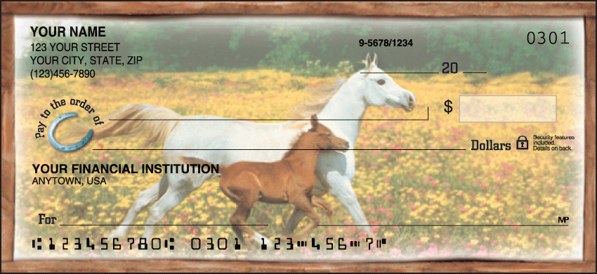 Horse Play Animal Personal Checks - 1 Box - Singles