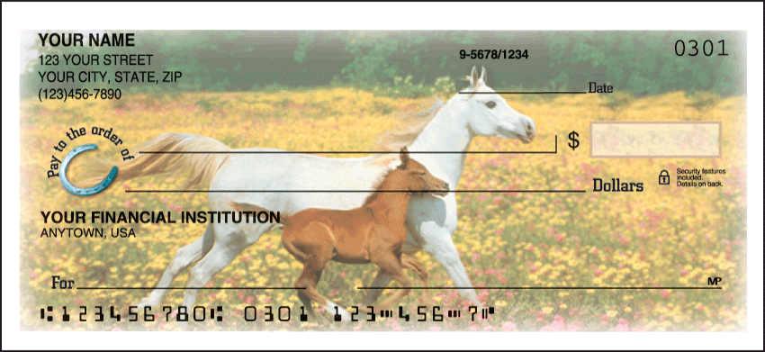 Horse Play Animal Personal Checks - 1 Box - Singles