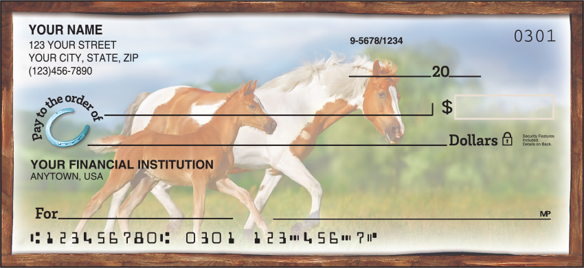 Horse Play Animal Personal Checks - 1 Box - Singles