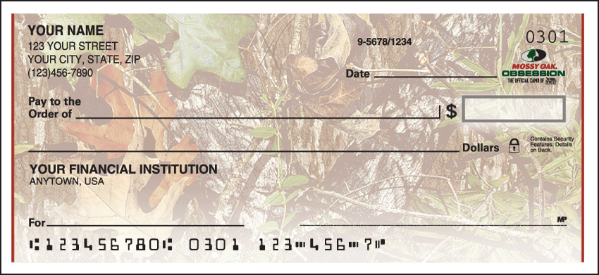 Mossy Oak Scenic Personal Checks - 1 Box - Duplicates