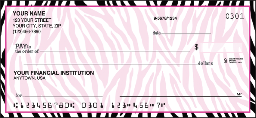 Neon Safari Animal Personal Checks - 1 Box - Duplicates