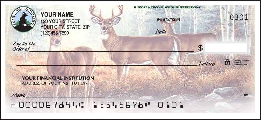 National Wildlife Federation Charitable Personal Checks - 1 Box - Singles