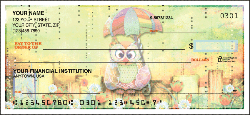 Owls Animal Personal Checks - 1 Box - Duplicates