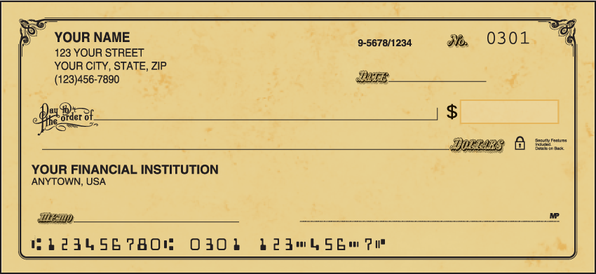 Parchment no monogram Classic Personal Checks - 1 Box - Duplicates