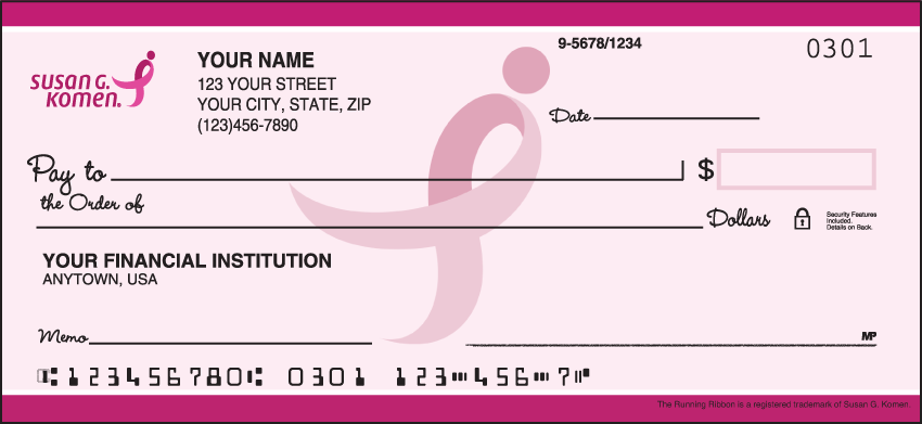 Pink for the Cure Checks 1 boxChecks &gt; Inspirational Personal Checks - 1 Box - Duplicates