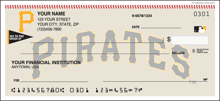 Pittsburgh Pirates MLB Personal Checks - 1 Box - Duplicates