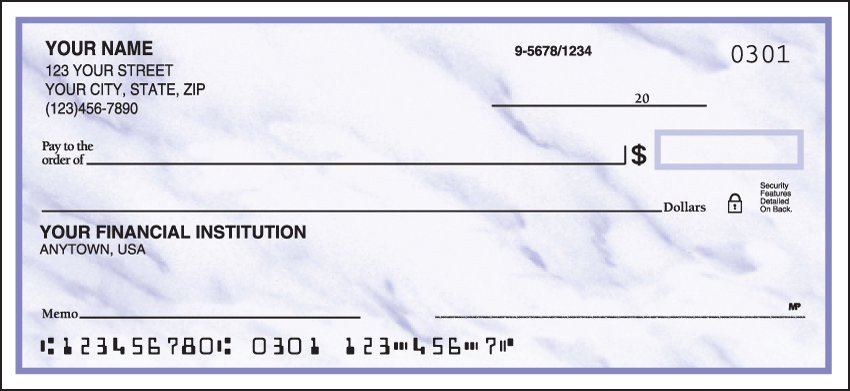 Purple Marble Classic Personal Checks - 1 Box - Duplicates