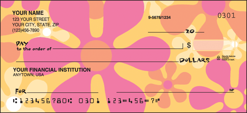 Retro Graphics Cute Personal Checks - 1 Box - Singles